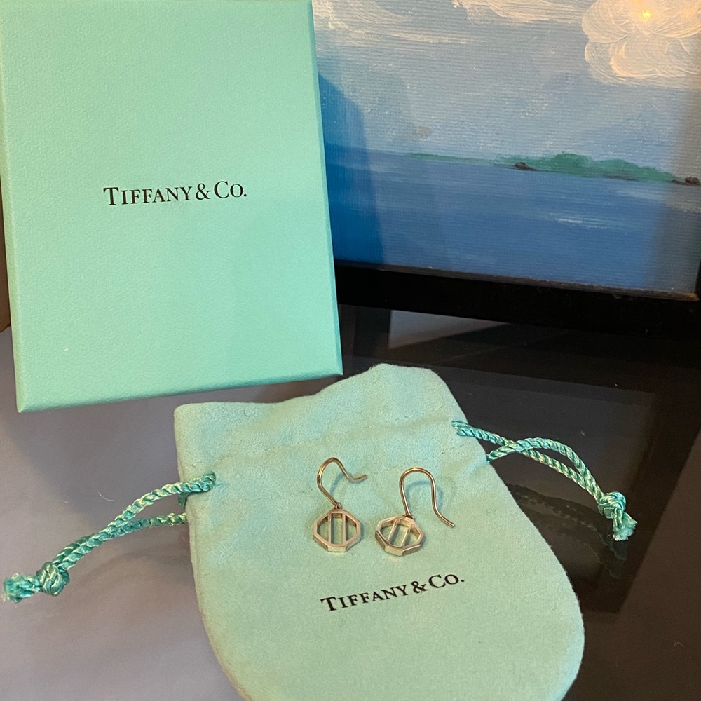 Tiffany & Co Paloma Picasso Zellige Drop Hook Earrings Sterling Silver